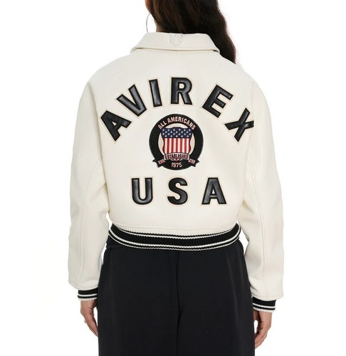 Women avirex white - white, bomber